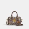 Mini Rowan-crossbodytas in kenmerkend jacquard met bloemenborduursel