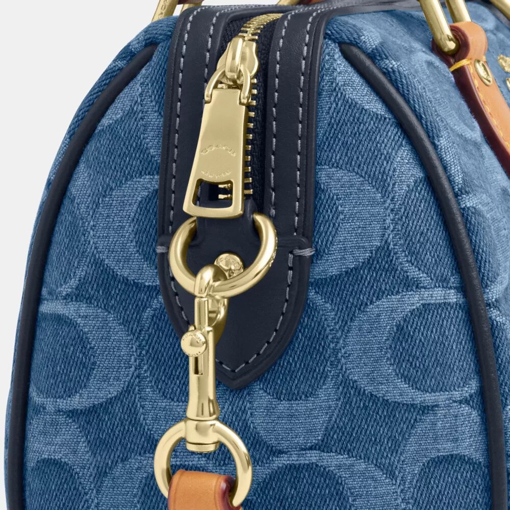 Mini Rowan crossbodytas in kenmerkende denim