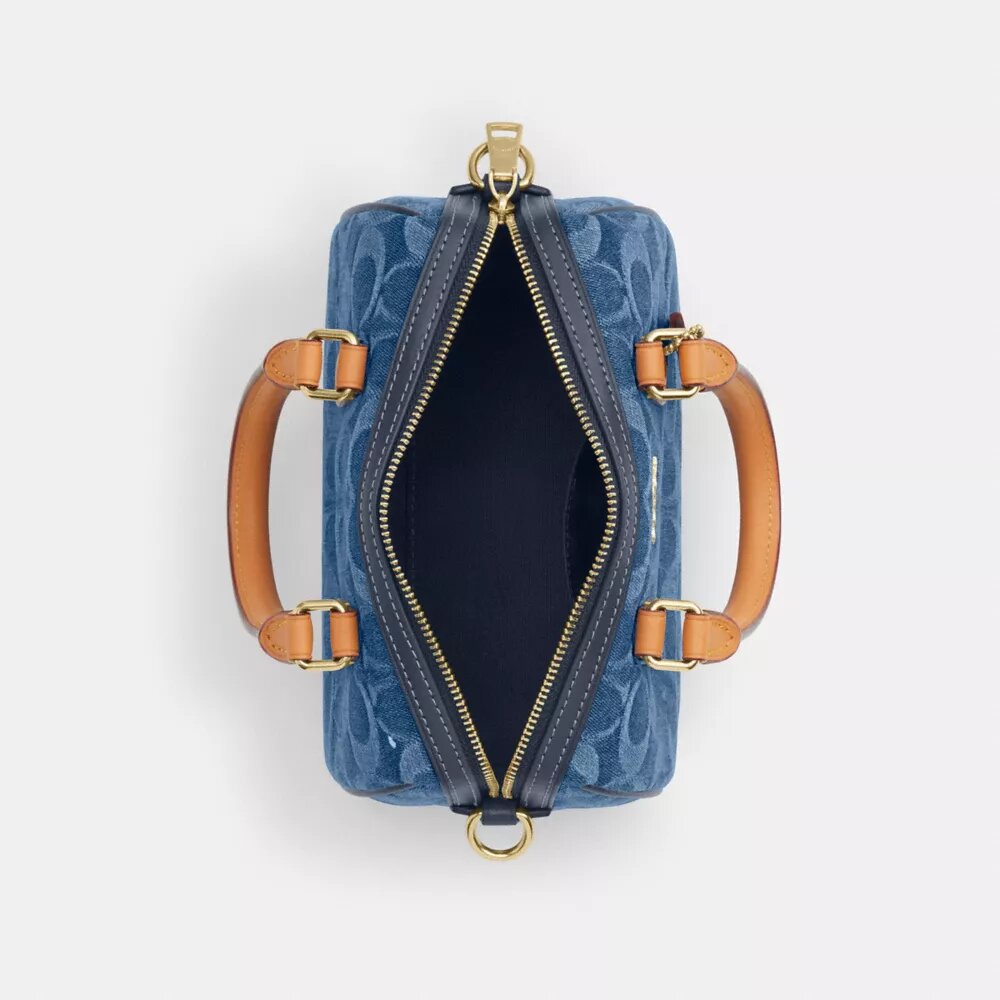 Mini Rowan crossbodytas in kenmerkende denim