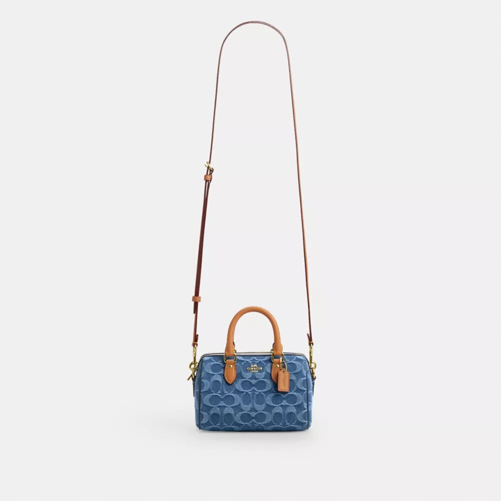 Mini Rowan crossbodytas in kenmerkende denim