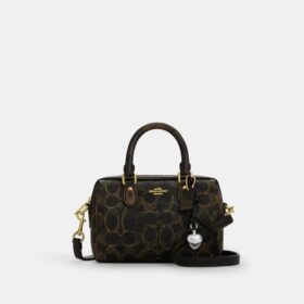 Mini Rowan-crossbodytas van ‘Loved’ Signature Canvas met bedels
