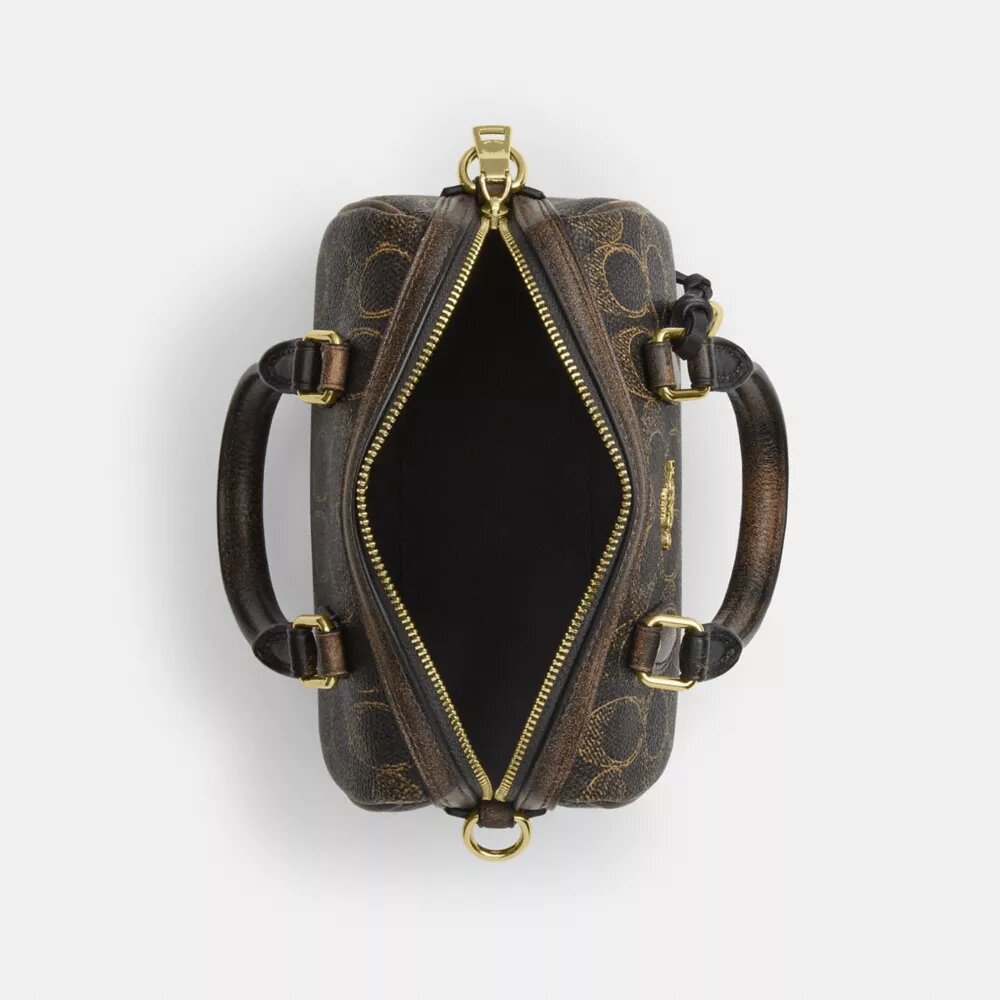 Mini Rowan-crossbodytas van ‘Loved’ Signature Canvas met bedels