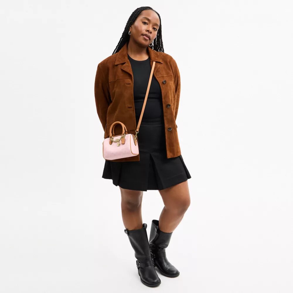 Mini Rowan-crossbodytas van Signature Canvas met bedels