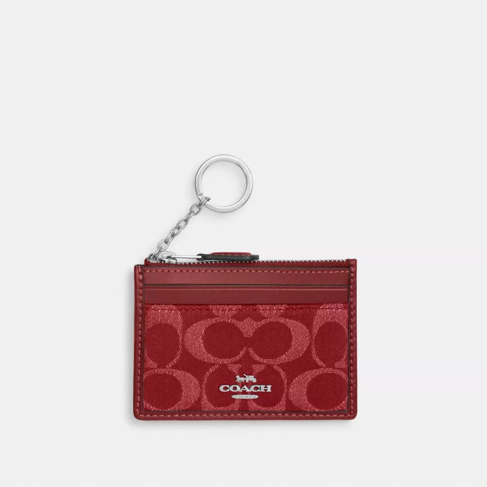 Mini Skinny ID-etui in Signature Denim