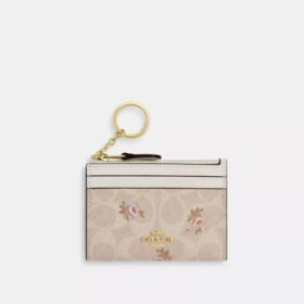 Mini Skinny ID-hoesje van Signature Canvas met bloemenprint