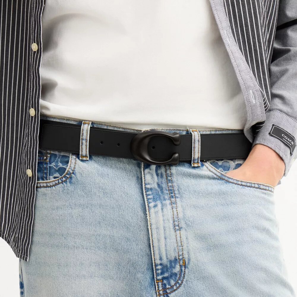 Omkeerbare riem met gebeeldhouwde C-gesp, 38 mm