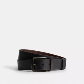 Op maat te knippen, omkeerbare riem met plaquette en harnasgesp in doos, 38 mm