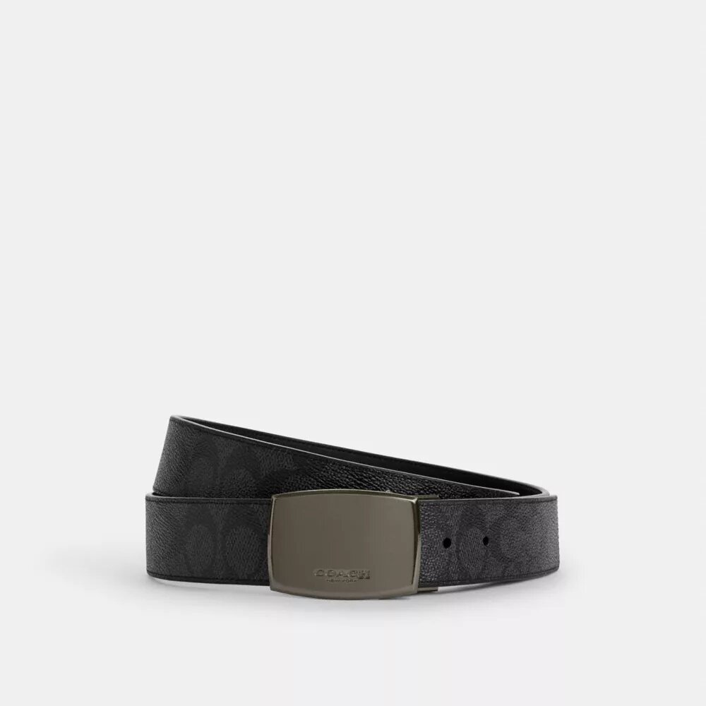 Op maat te knippen, omkeerbare riem met plaquette en harnasgesp in doos, 38 mm