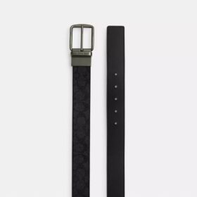Op maat te knippen, omkeerbare riem met plaquette en harnasgesp in doos, 38 mm