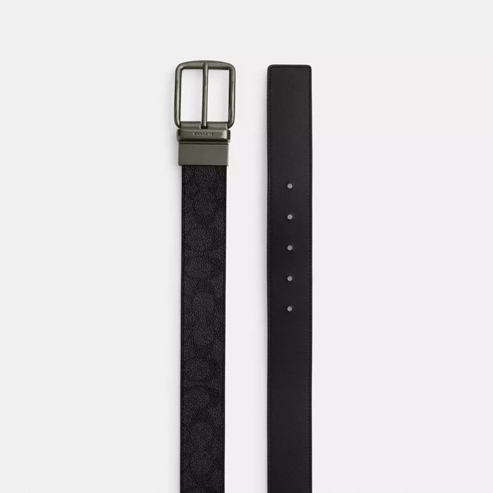 Op maat te knippen, omkeerbare riem met plaquette en harnasgesp in doos, 38 mm