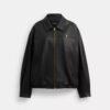 Oversized leren jas met Heritage C-plaquette