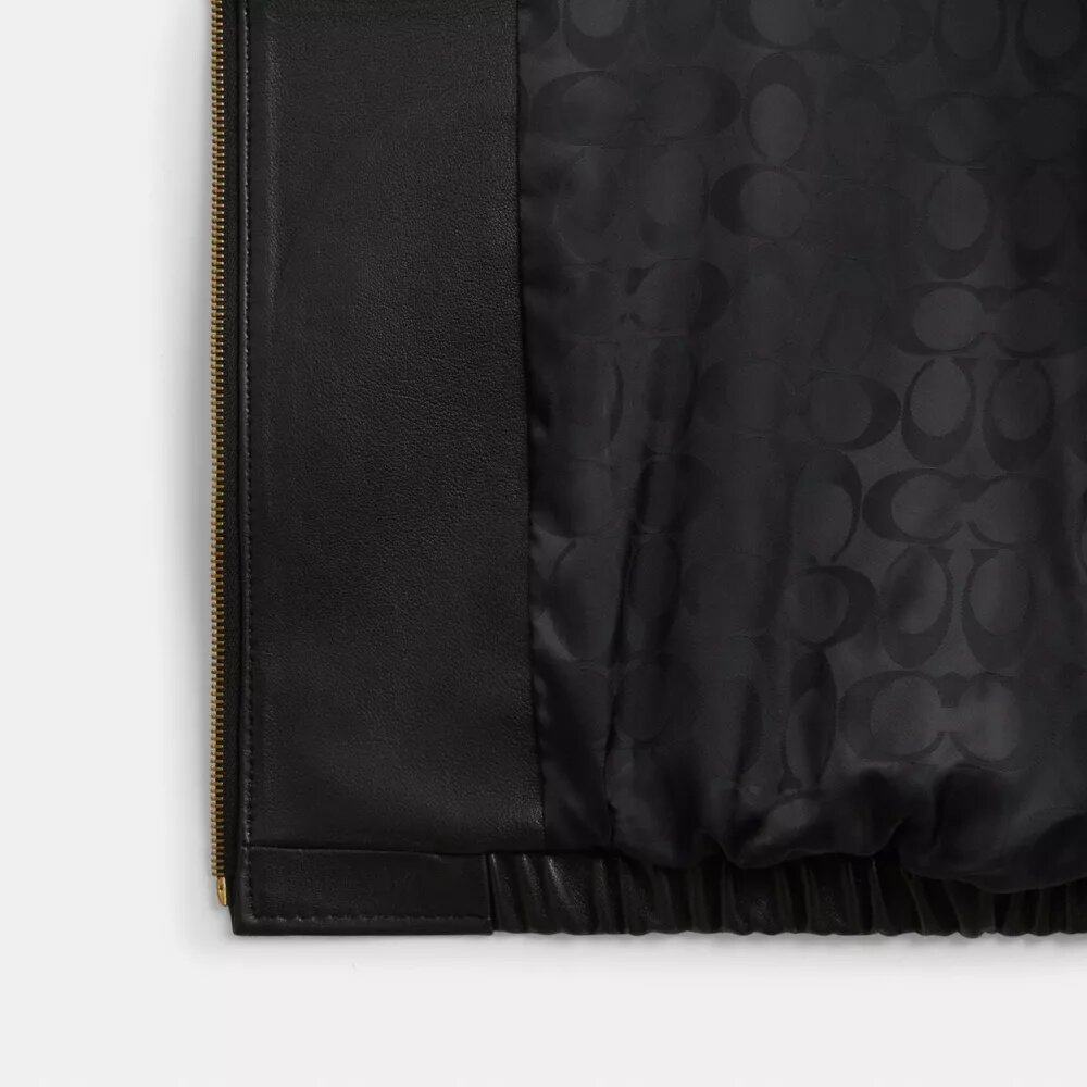 Oversized leren jas met Heritage C-plaquette