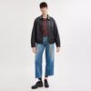 Oversized leren jas met Heritage C-plaquette