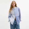 Oxford-overhemd van gerecycled katoen in patchworkstijl