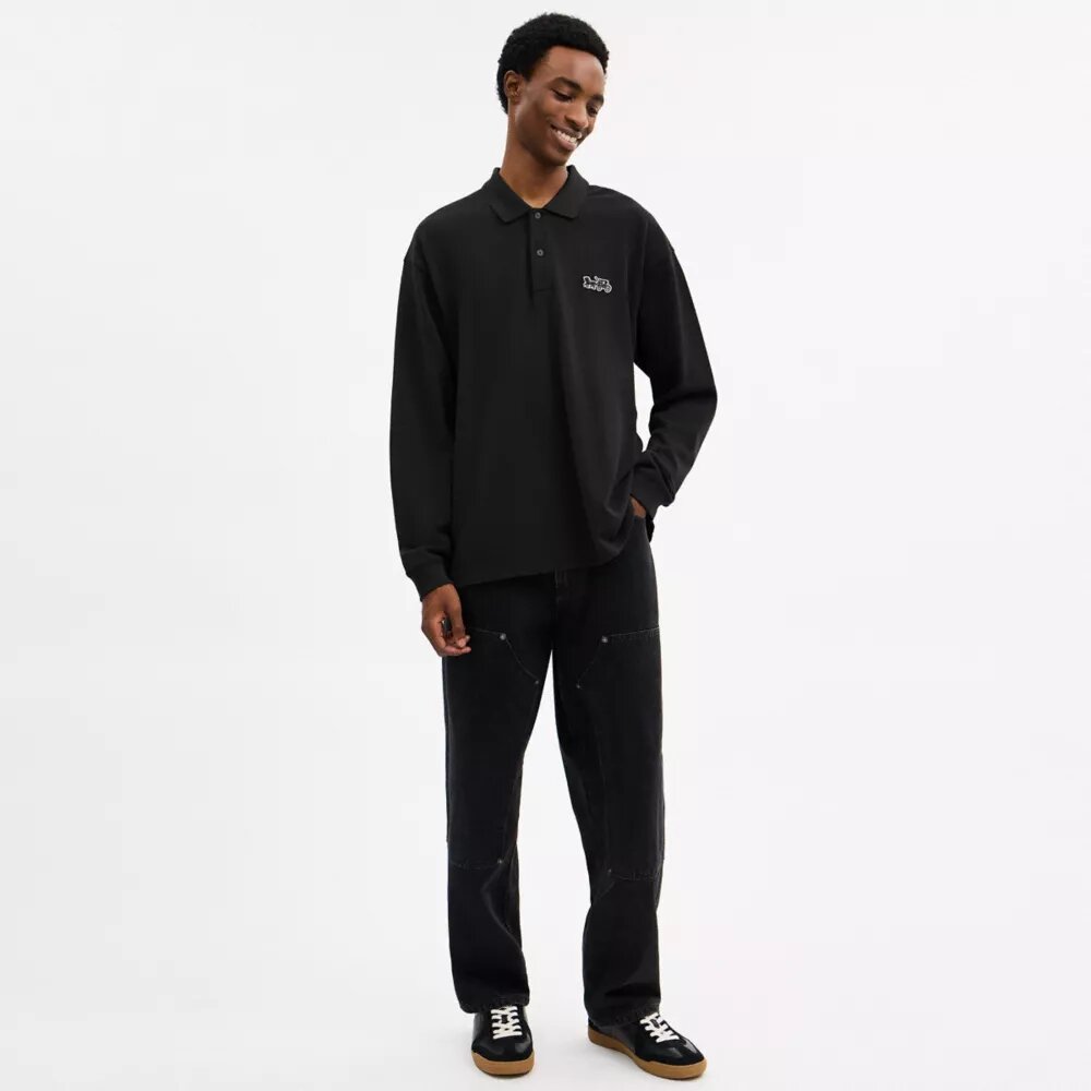 Poloshirt met lange mouwen met Horse and Carriage