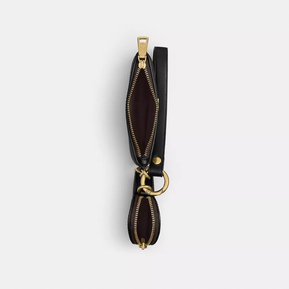 Polsbandtasje en hartvormig etui van Signature Canvas met bedels