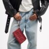 Portemonnee met dubbele rits in kenmerkende denim