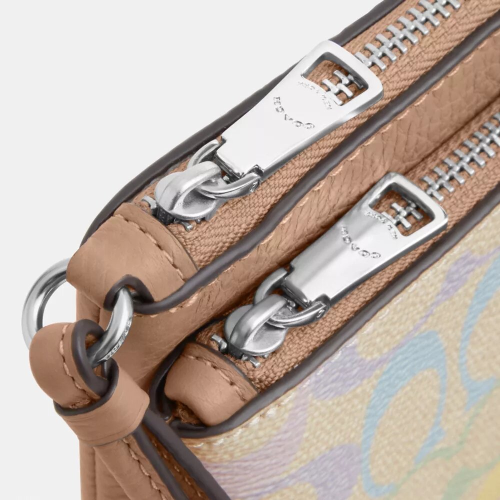 Portemonnee met dubbele ritssluiting van Rainbow Signature Canvas
