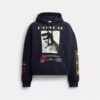 Relaxte Hoodie met dinosauruscollage van biologisch katoen