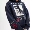 Relaxte Hoodie met dinosauruscollage van biologisch katoen