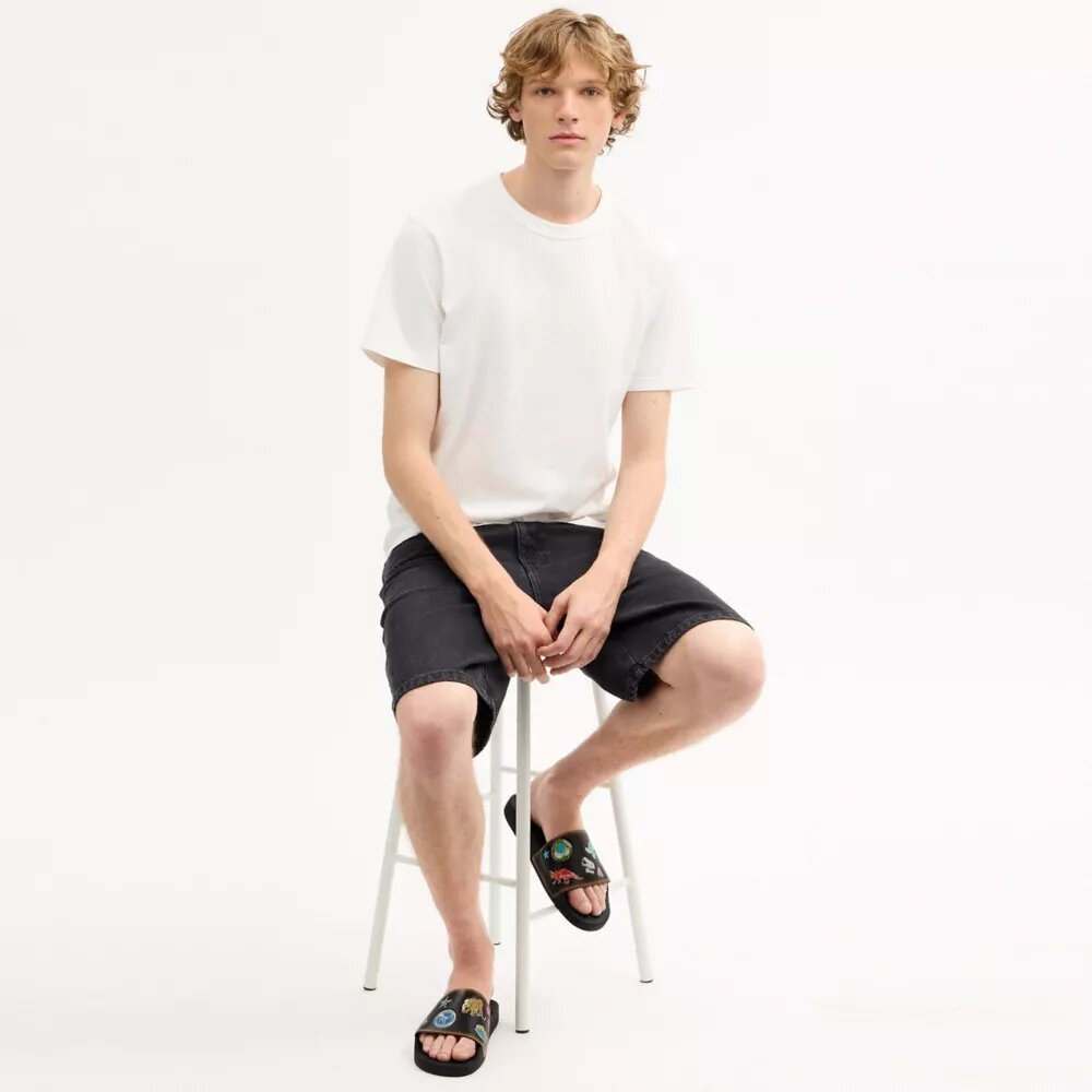 Rexy 10e verjaardag: badslippers met stickerprint