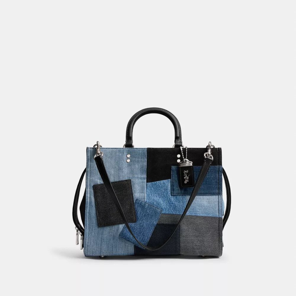 Rogue-tassen met patchwork van hergebruikt denim