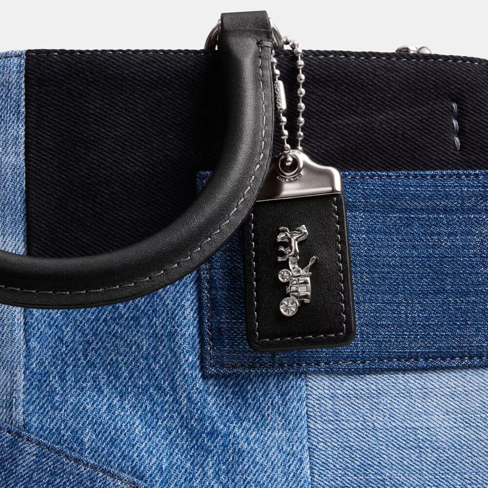 Rogue-tassen met patchwork van hergebruikt denim