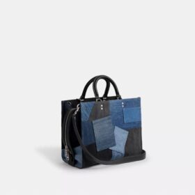 Rogue-tassen met patchwork van hergebruikt denim