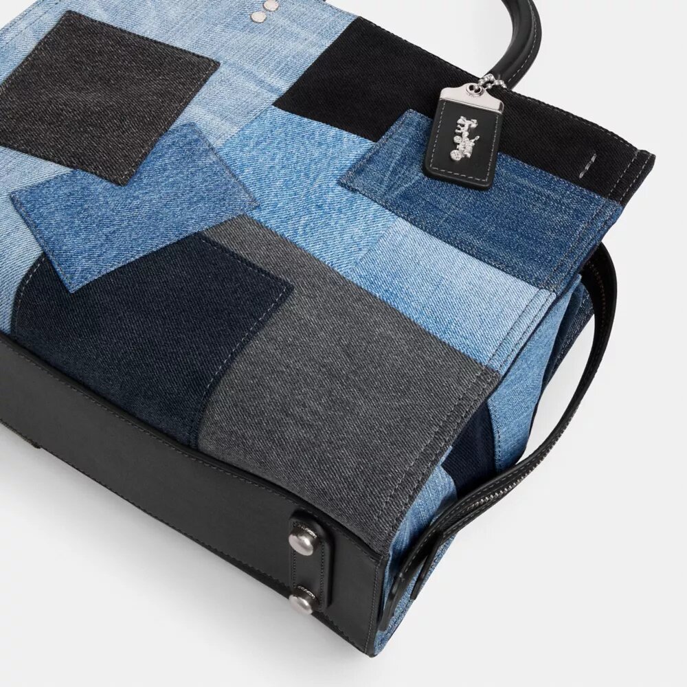 Rogue-tassen met patchwork van hergebruikt denim