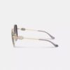 Ronde metalen zonnebril met Horse and Carriage-motief