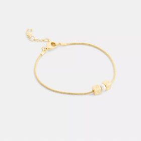 Rondelle-armband met kubusvormige parel