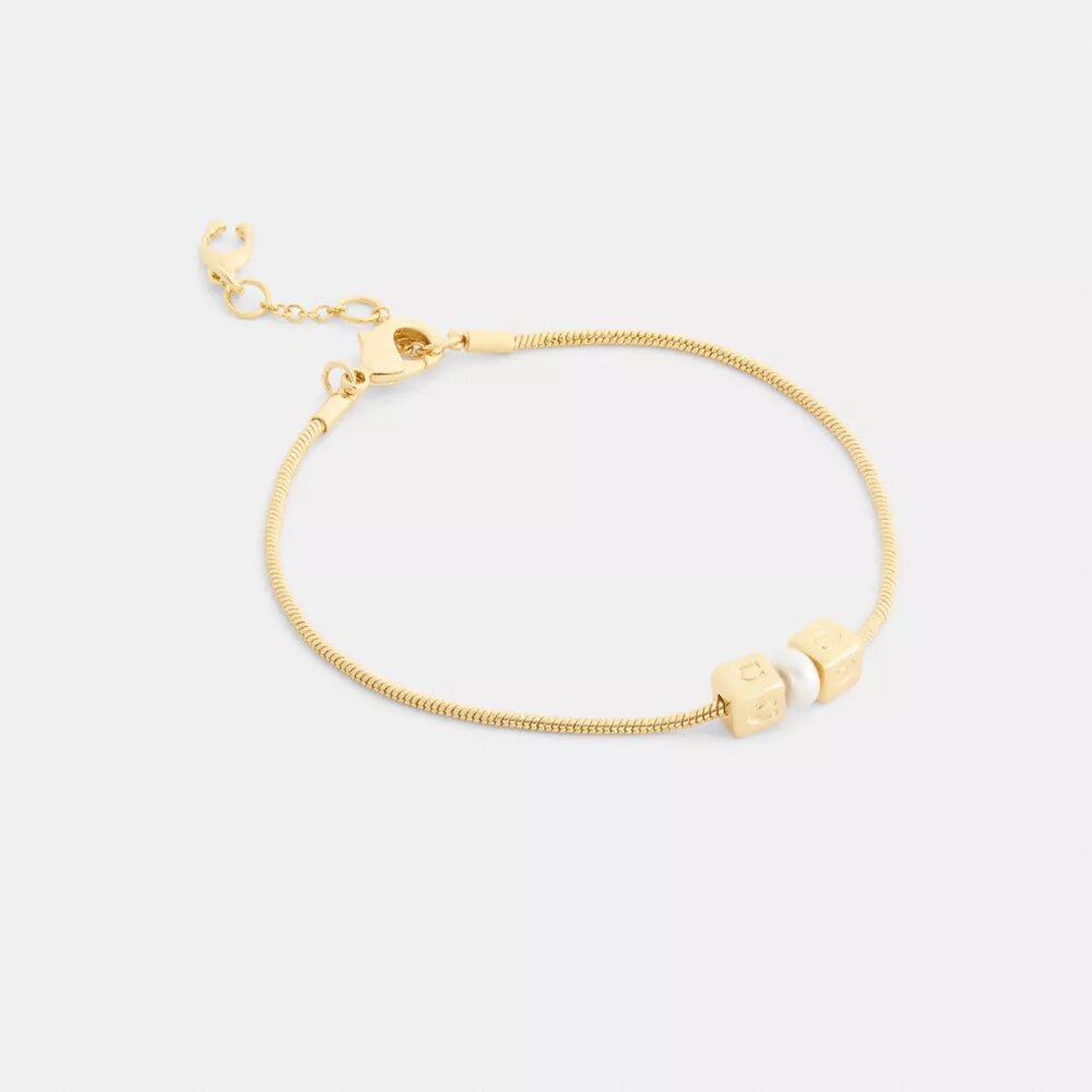 Rondelle-armband met kubusvormige parel