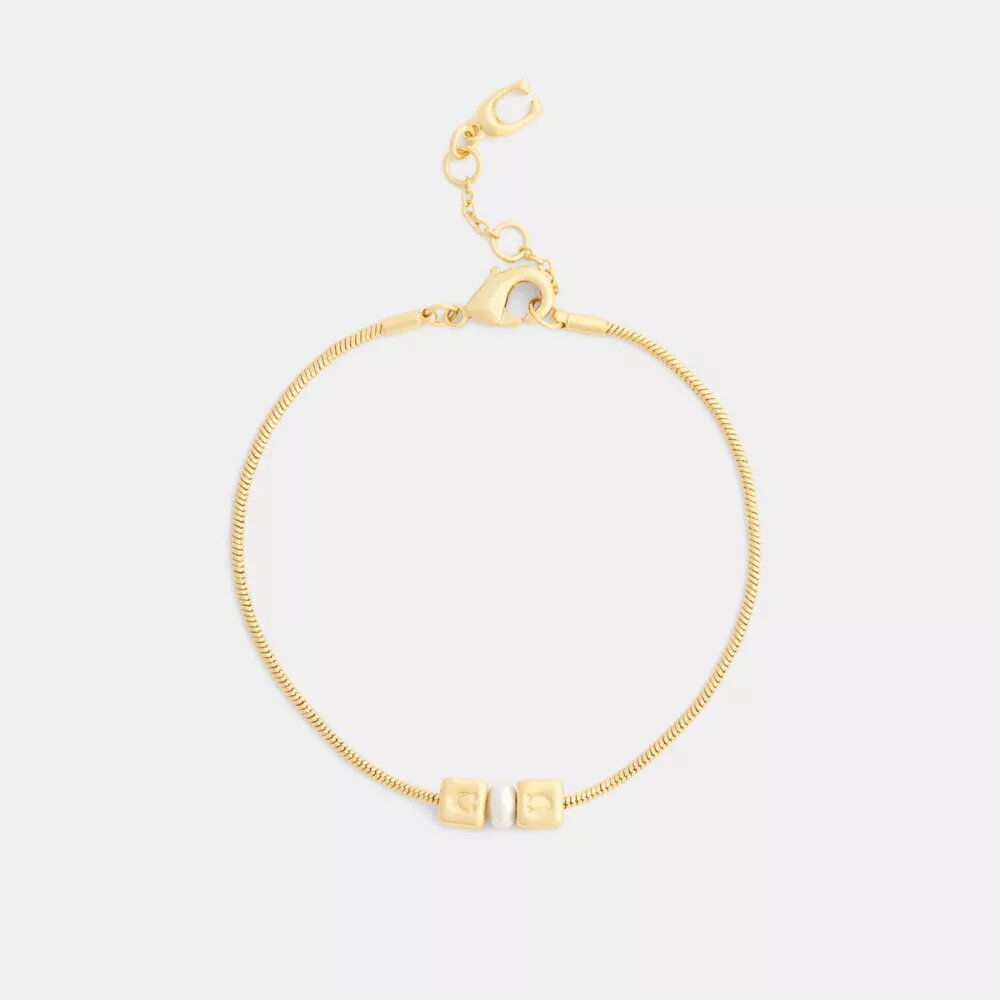 Rondelle-armband met kubusvormige parel