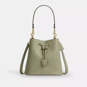 Rowan-bucketbag van kenmerkend leer