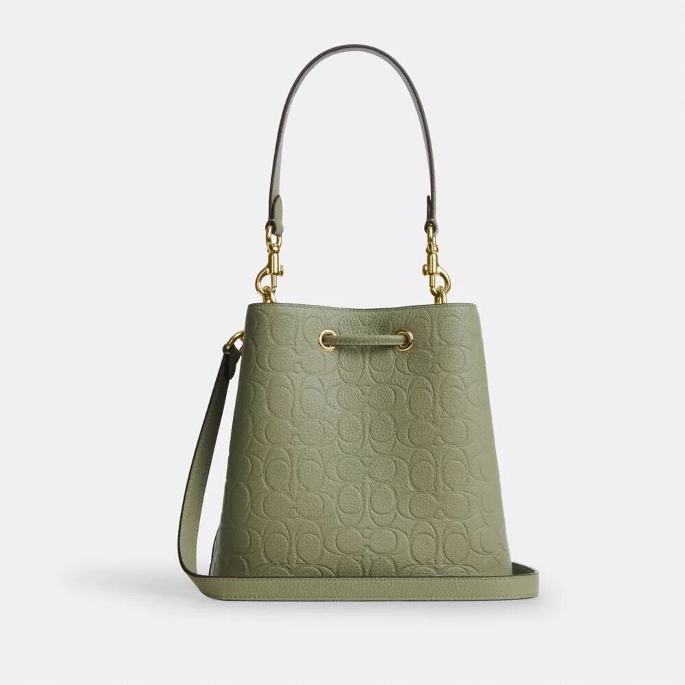 Rowan-bucketbag van kenmerkend leer
