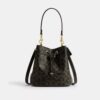 Rowan-bucketbag van Loved Signature Canvas met bedels