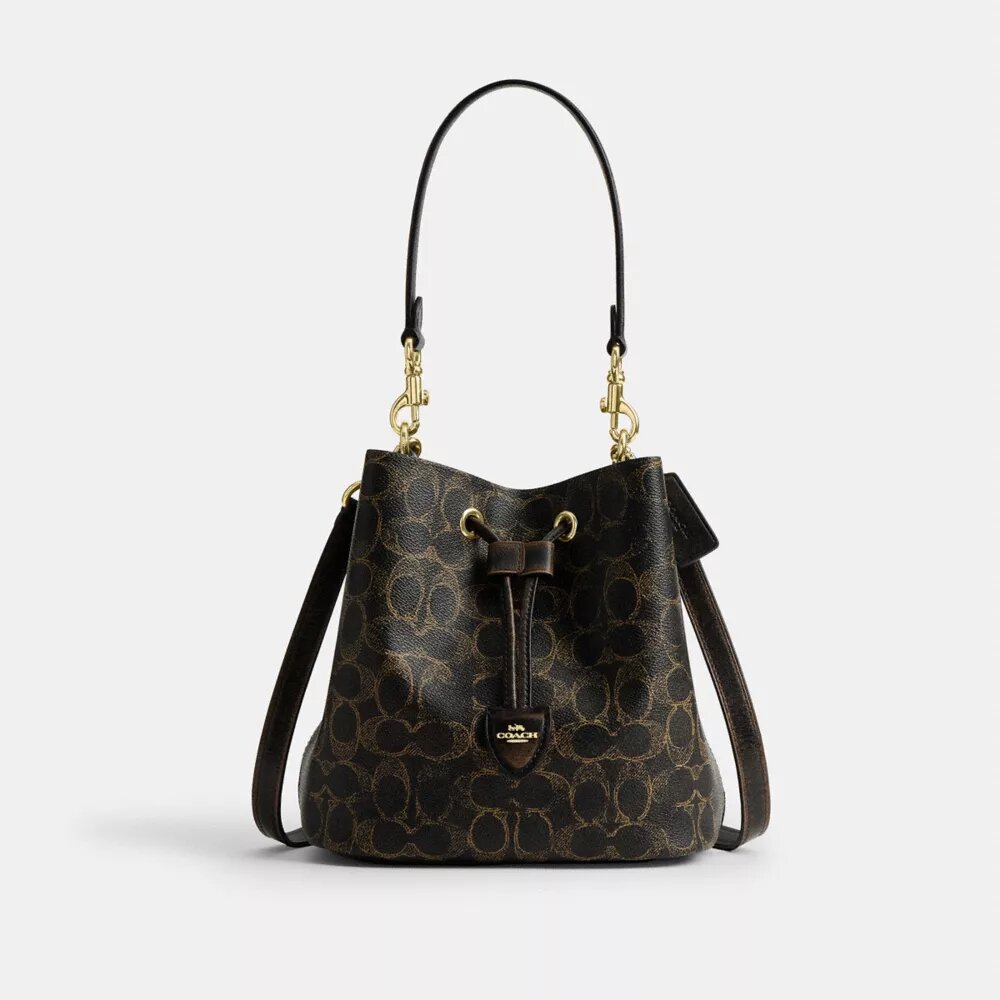 Rowan-bucketbag van Loved Signature Canvas met bedels