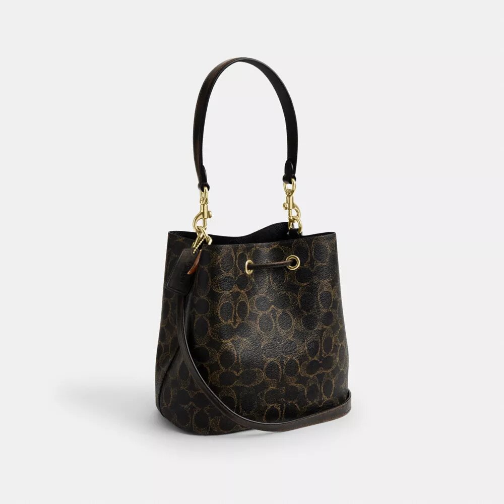 Rowan-bucketbag van Loved Signature Canvas met bedels