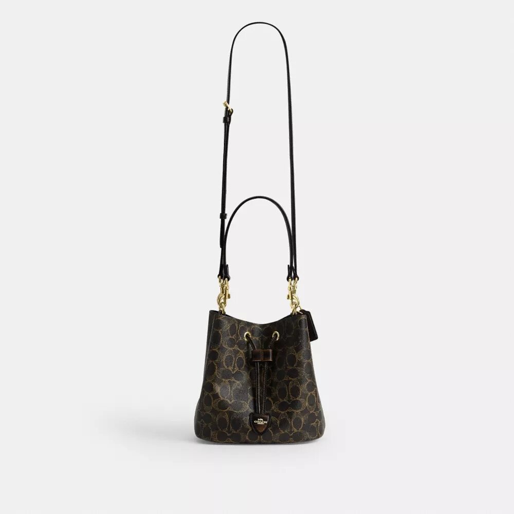 Rowan-bucketbag van Loved Signature Canvas met bedels