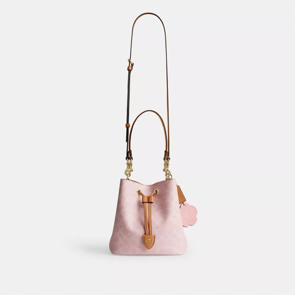 Rowan-bucketbag van Signature Canvas met bedels
