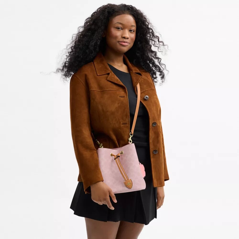 Rowan-bucketbag van Signature Canvas met bedels