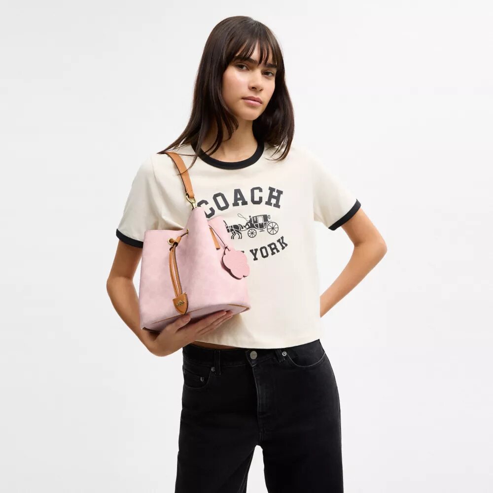 Rowan-bucketbag van Signature Canvas met bedels
