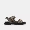 Sandalen met dubbele bandjes in kenmerkend jacquard