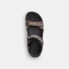 Sandalen met dubbele bandjes in kenmerkend jacquard