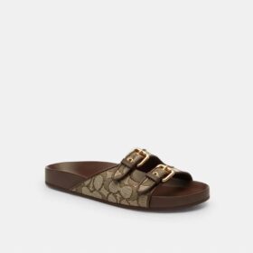 Sandalen met gesp en jacquard