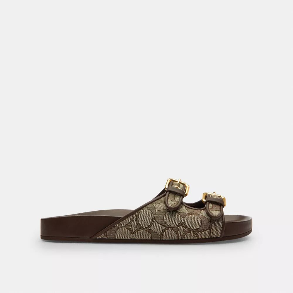 Sandalen met gesp en jacquard