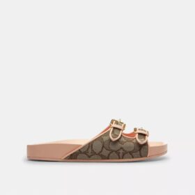 Sandalen met gesp en jacquard