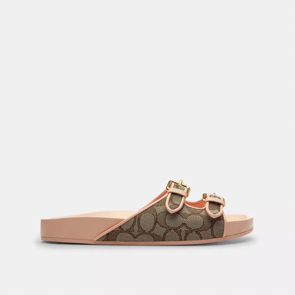Sandalen met gesp en jacquard