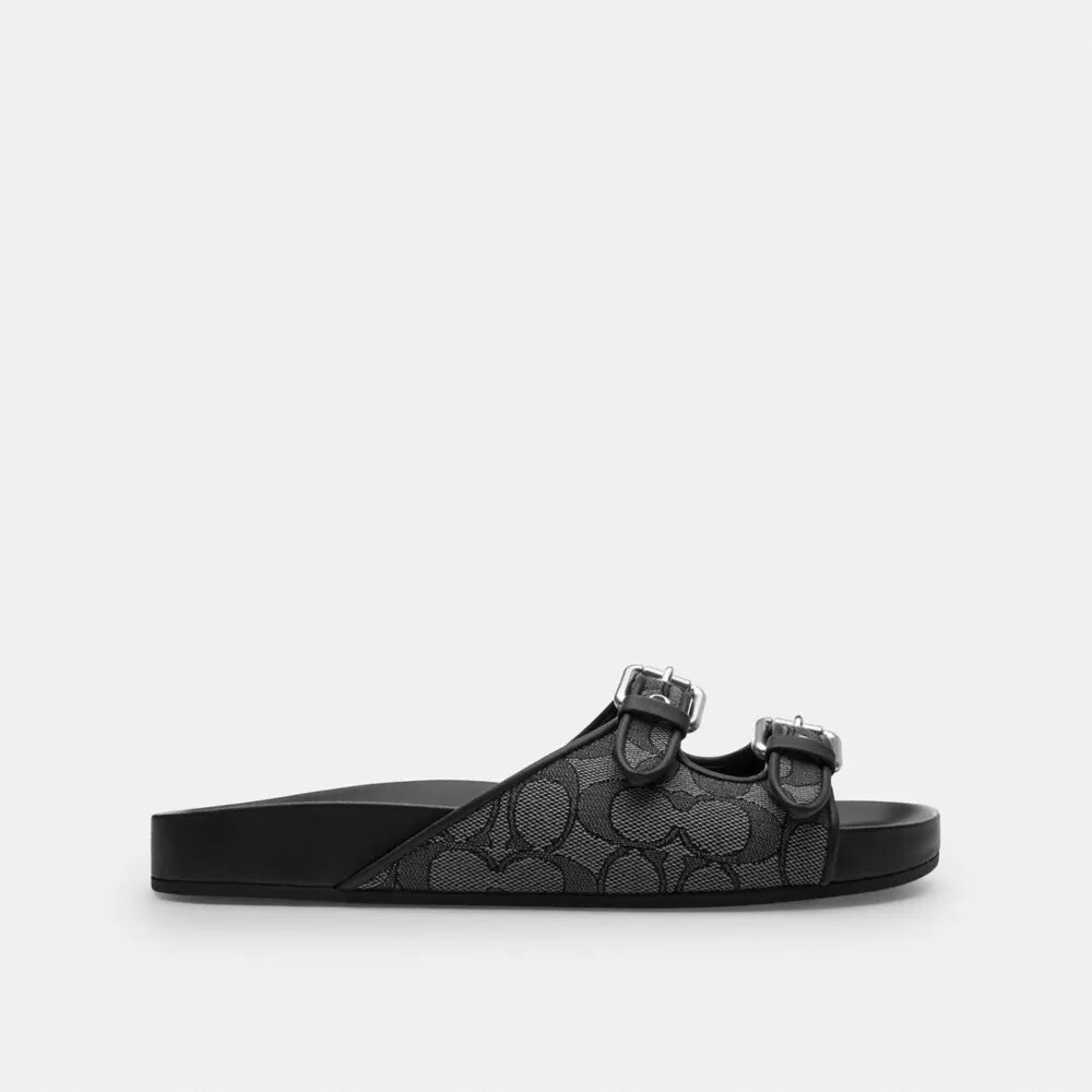Sandalen met gesp en jacquard