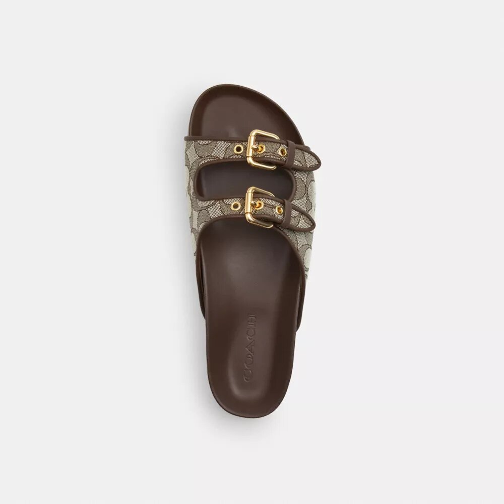 Sandalen met gesp en jacquard